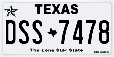 TX license plate DSS7478