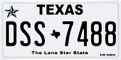 TX license plate DSS7488