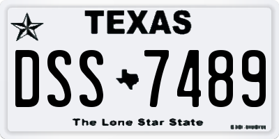 TX license plate DSS7489