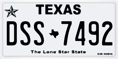 TX license plate DSS7492