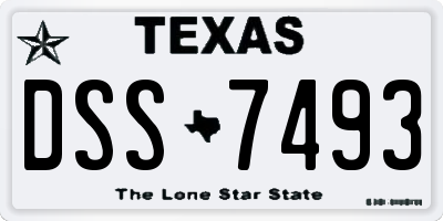 TX license plate DSS7493