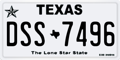 TX license plate DSS7496