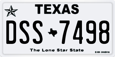 TX license plate DSS7498