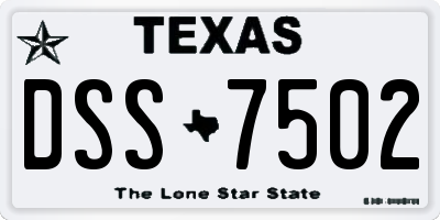 TX license plate DSS7502