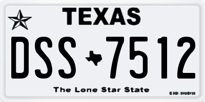 TX license plate DSS7512