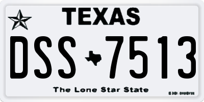 TX license plate DSS7513