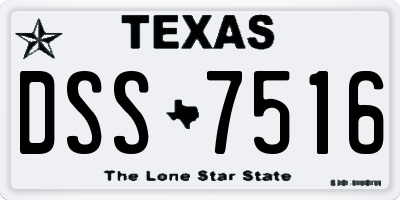 TX license plate DSS7516