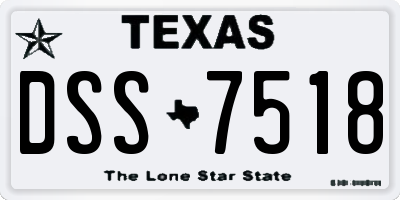 TX license plate DSS7518