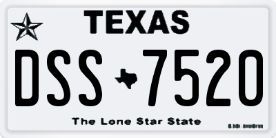 TX license plate DSS7520