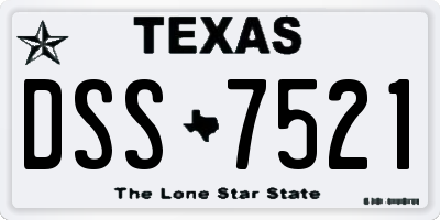 TX license plate DSS7521