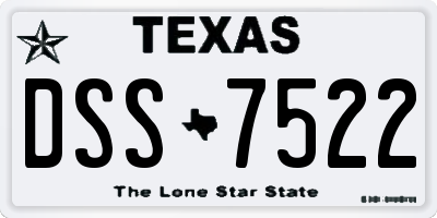 TX license plate DSS7522