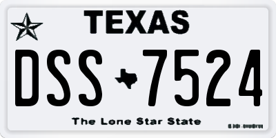 TX license plate DSS7524