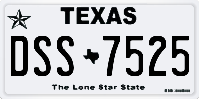 TX license plate DSS7525