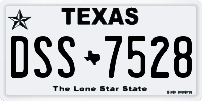 TX license plate DSS7528