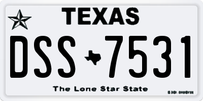 TX license plate DSS7531