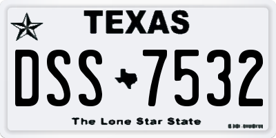 TX license plate DSS7532