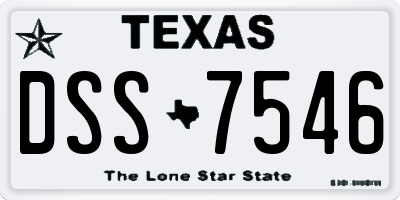 TX license plate DSS7546