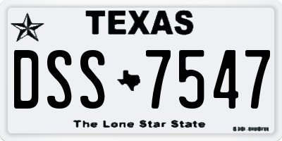TX license plate DSS7547