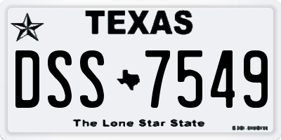 TX license plate DSS7549