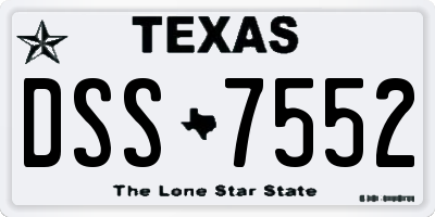TX license plate DSS7552