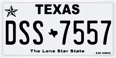 TX license plate DSS7557