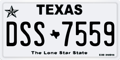 TX license plate DSS7559