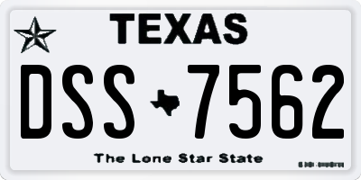 TX license plate DSS7562