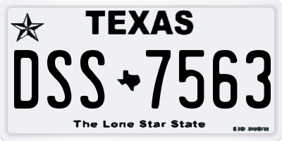 TX license plate DSS7563