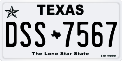 TX license plate DSS7567