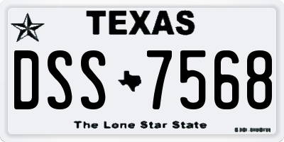 TX license plate DSS7568
