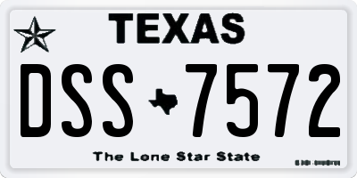 TX license plate DSS7572