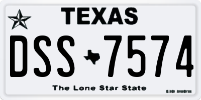 TX license plate DSS7574