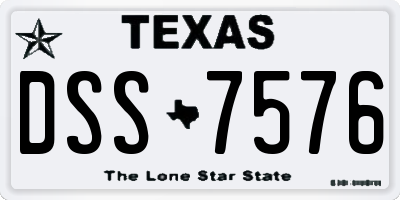 TX license plate DSS7576