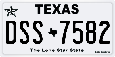 TX license plate DSS7582