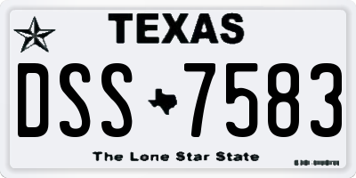 TX license plate DSS7583