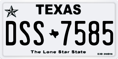 TX license plate DSS7585