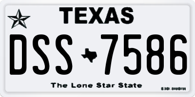 TX license plate DSS7586