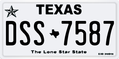 TX license plate DSS7587