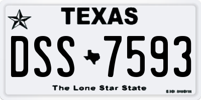TX license plate DSS7593