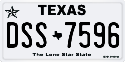 TX license plate DSS7596