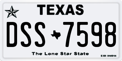 TX license plate DSS7598