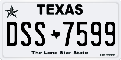 TX license plate DSS7599
