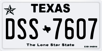 TX license plate DSS7607