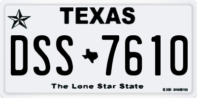 TX license plate DSS7610