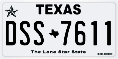 TX license plate DSS7611