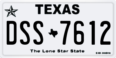 TX license plate DSS7612