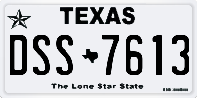 TX license plate DSS7613