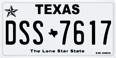 TX license plate DSS7617