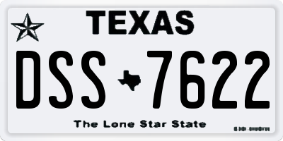 TX license plate DSS7622