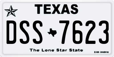 TX license plate DSS7623